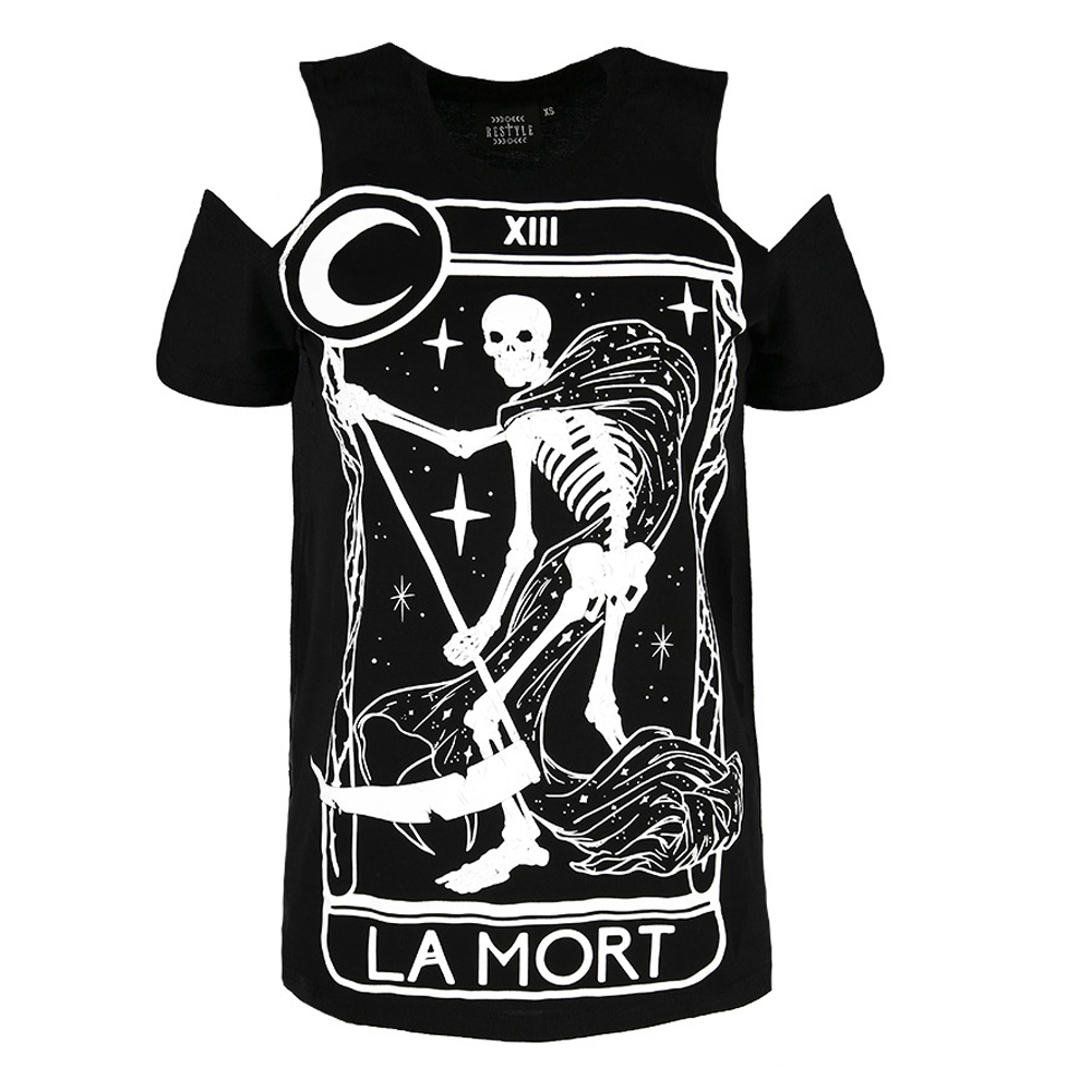 Restyle - Death tarot La Mort Ladies Tshirt - Oversized - Black